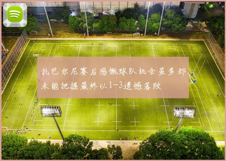 扎巴尔尼赛后感慨球队机会虽多却未能把握最终以1-3遗憾落败