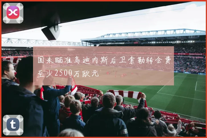 国米瞄准乌迪内斯后卫索勒转会费至少2500万欧元